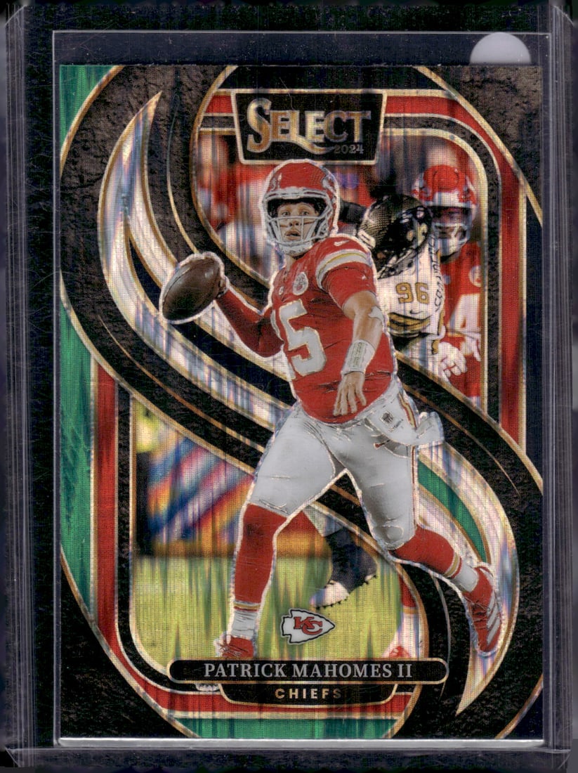 Patrick Mahomes Green/Black Shock Prizm 2024 Select #120 Kansas City Chiefs (1 of 2)