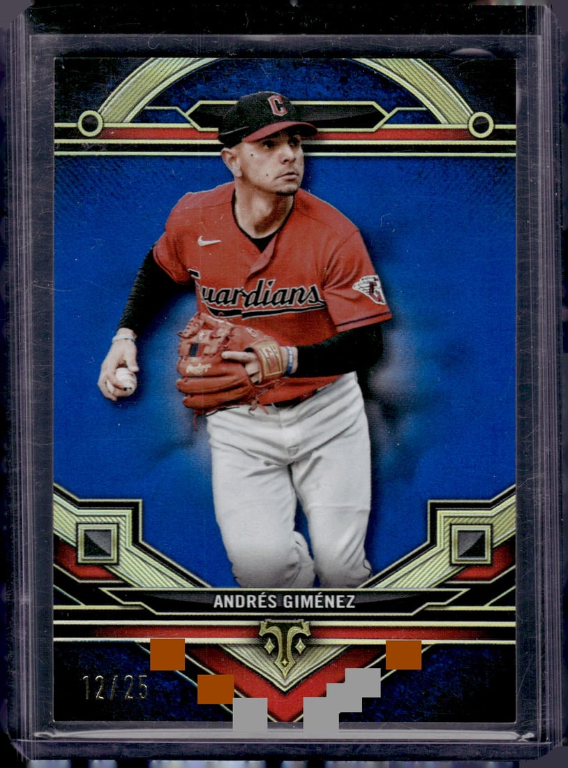 Andres Gimenez Blue /25 2024 Topps Triple Threads #36 Guardians, Blue Jays (1 of 2)