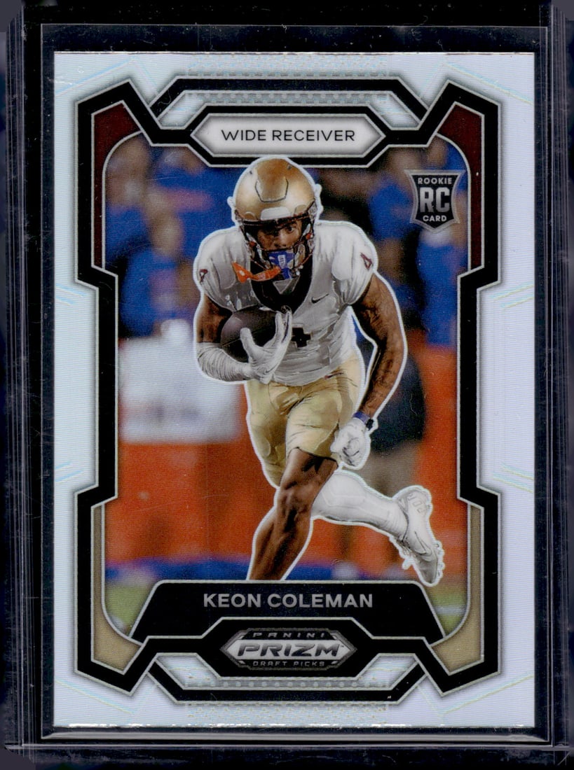 Keon Coleman Rookie Card Silver Prizm 2024 Prizm Draft Picks #120, FSU, Bills: Panini Select, Prizm, Mosaic, Contenders, Zenith, Phoenix, Illusions, Absolute, Rookie NFL Sports Trading Cards, SP, SSP, Cards, Football Cards for Sale Near Me, Superbowl & Hall of Fame Player Cards,