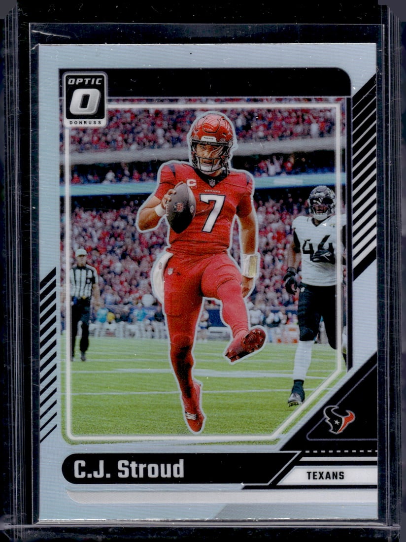 Cj Stroud Holo Prizm 2024 Donruss Optic #76 Hoston Texans: Panini Select, Prizm, Mosaic, Contenders, Zenith, Phoenix, Illusions, Absolute, Rookie NFL Sports Trading Cards, SP, SSP, Cards, Football Cards for Sale Near Me, Superbowl & Hall of Fame Player Cards,