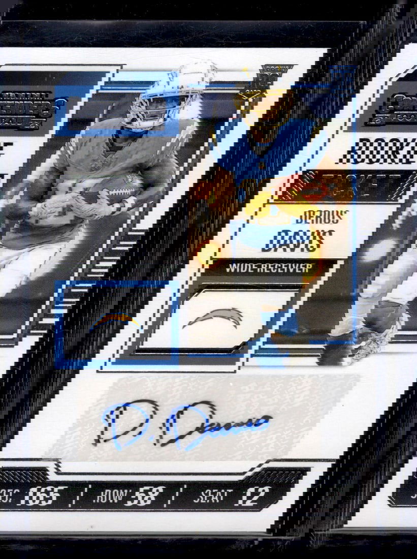 Derius Davis Rookie Ticket Auto 2023 Panini Contenders #147 Los Angeles Chargers (1 of 2)