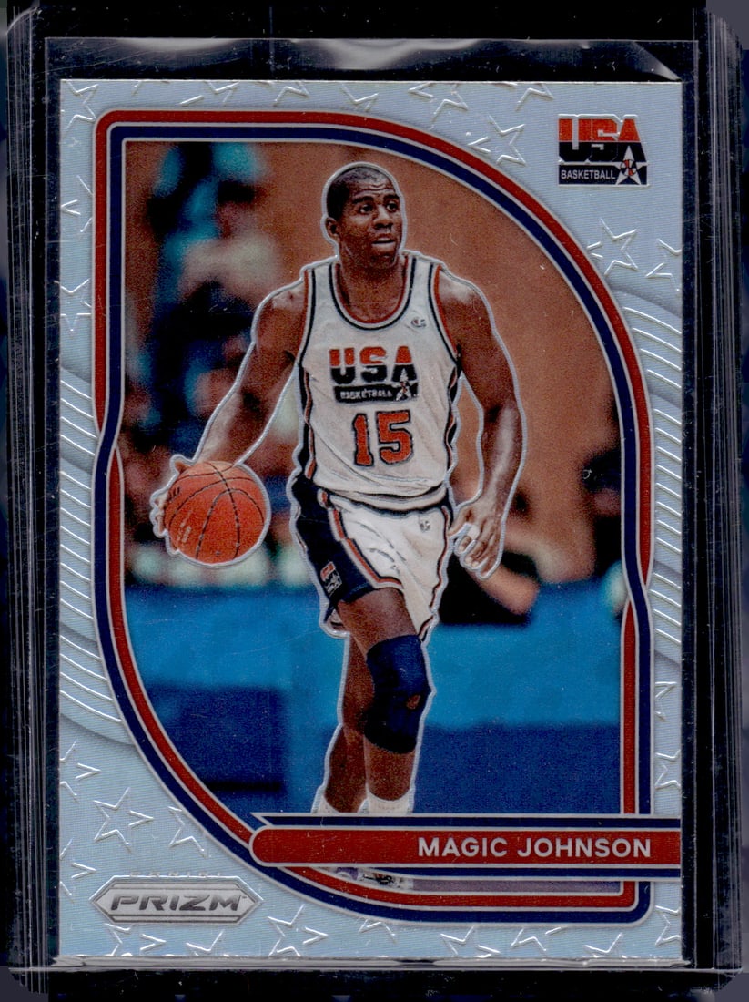 Magic Johnson Silver Prizm 2020-21 Panini Prizm #7 Lakers (1 of 2)