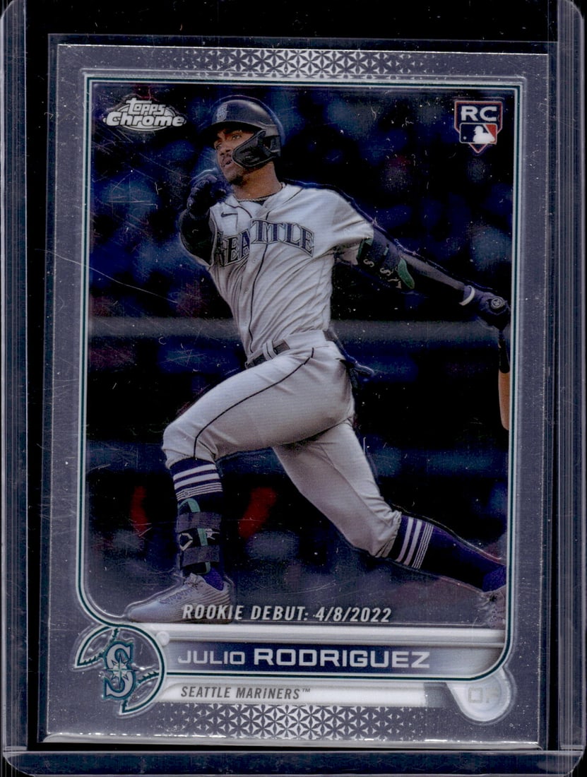 Julio Rodriguez Rookie Card 2022 Topps Chrome Update #USC165 Seattle Mariners: Topps Baseball MLB Trading & Sports Cards, Sports Cards for Sale Near Me, World Series & Hall of Fame Players Memorabilia, Refractors, X-Fractors, Numbered, SP, SSP, Valuable Auction Memorabilia Lots 