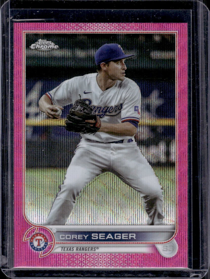 Corey Seager Pink Wave Refractor 2022 Topps Chrome Update #USC120 Texas Rangers (1 of 2)