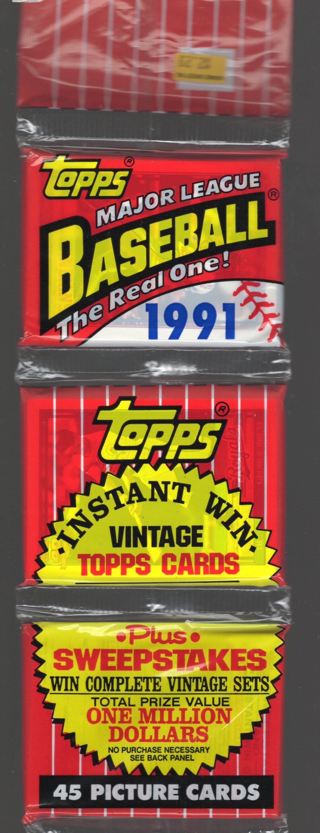 1991 Topps Series 1 Baseball RACK PACK Vintage Sports Cards MLB Trading Cards (1 of 2)