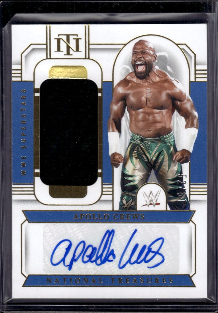 Apollo Crews Patch Auto /81 2024 Panini National Treasures WWE #SM-ACR (1 of 2)