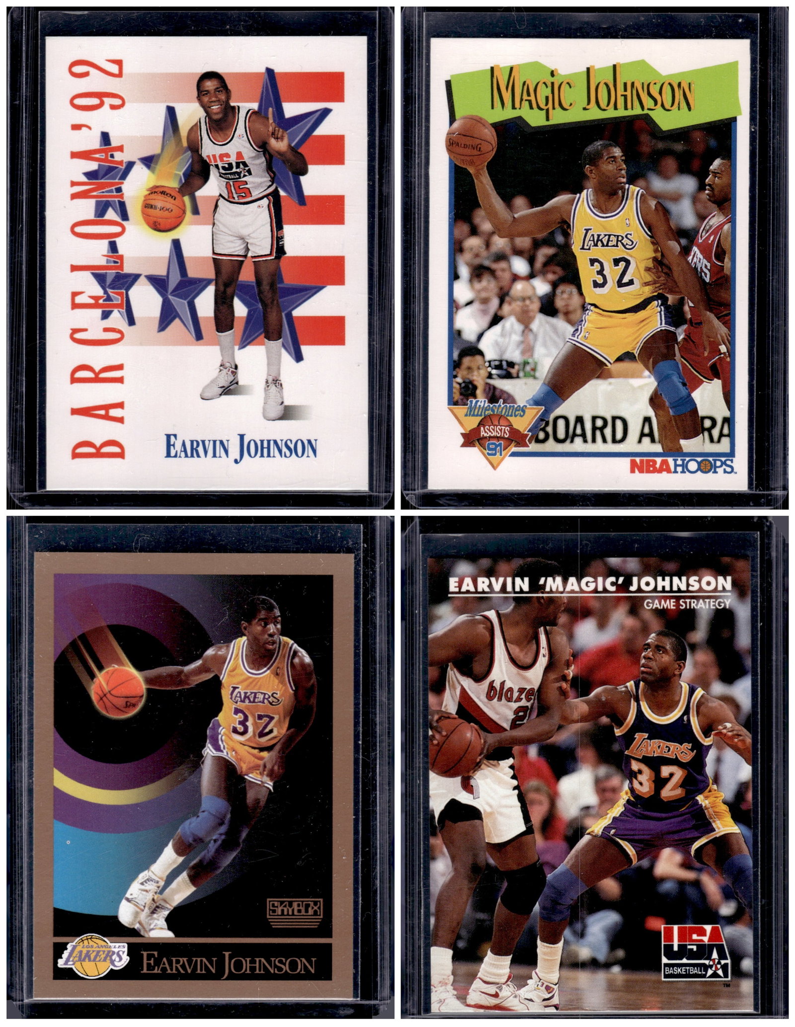 Lot of 4 Magic Johnson Basketball Cards. All Early 1990s, See Pictures (1 of 1)