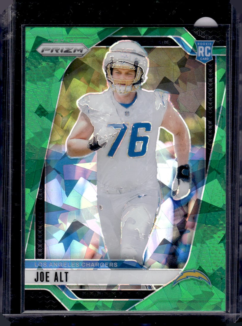 Joe Alt Rookie Card Green Cracked Ice 2024 Panini Prizm #353 Chargers: Panini Select, Prizm, Mosaic, Contenders, Zenith, Phoenix, Illusions, Absolute, Rookie NFL Sports Trading Cards, SP, SSP, Cards, Football Cards for Sale Near Me, Superbowl & Hall of Fame Player Cards,