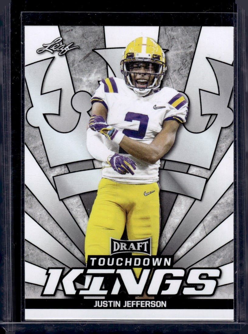 Justin Jefferson Rookie Card Touchdown Kings 2020 Leaf Draft #87 LSU Tigers, Vikings (1 of 2)