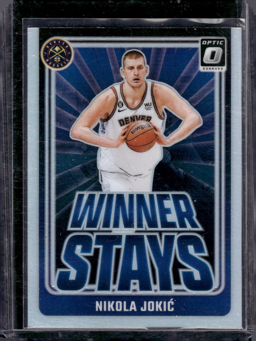 Nikola Jokic Winner Stays Holo Prizm 2024-25 Donruss Optic #6 Denver Nuggets (1 of 2)