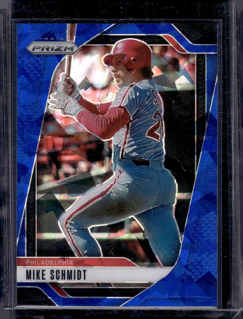 Mike Schmidt Blue Cracked Ice 2025 Panini Prizm #50 Philadelphia Phillies: Panini Baseball MLB Trading & Sports Cards, Sports Cards for Sale Near Me, Prizm, Mosaic, Select, SP, SSP, Auction Memorabilia Lots for Sale On Line, World Series & Hall of Fame Players