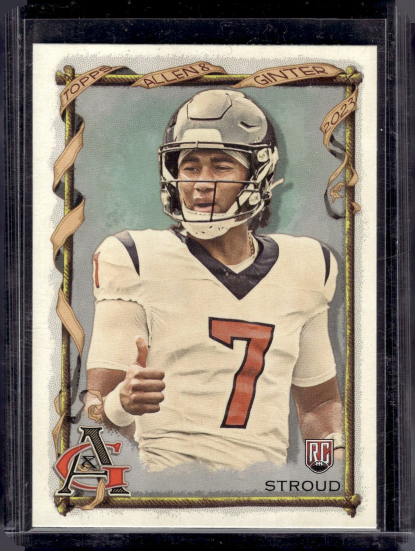 Cj Stroud Rookie Card Allen & Ginter 2023 Topps Composite #402 Houston Texans: Panini Select, Prizm, Mosaic, Contenders, Zenith, Phoenix, Illusions, Absolute, Rookie NFL Sports Trading Cards, SP, SSP, Cards, Football Cards for Sale Near Me, Superbowl & Hall of Fame Player Cards,