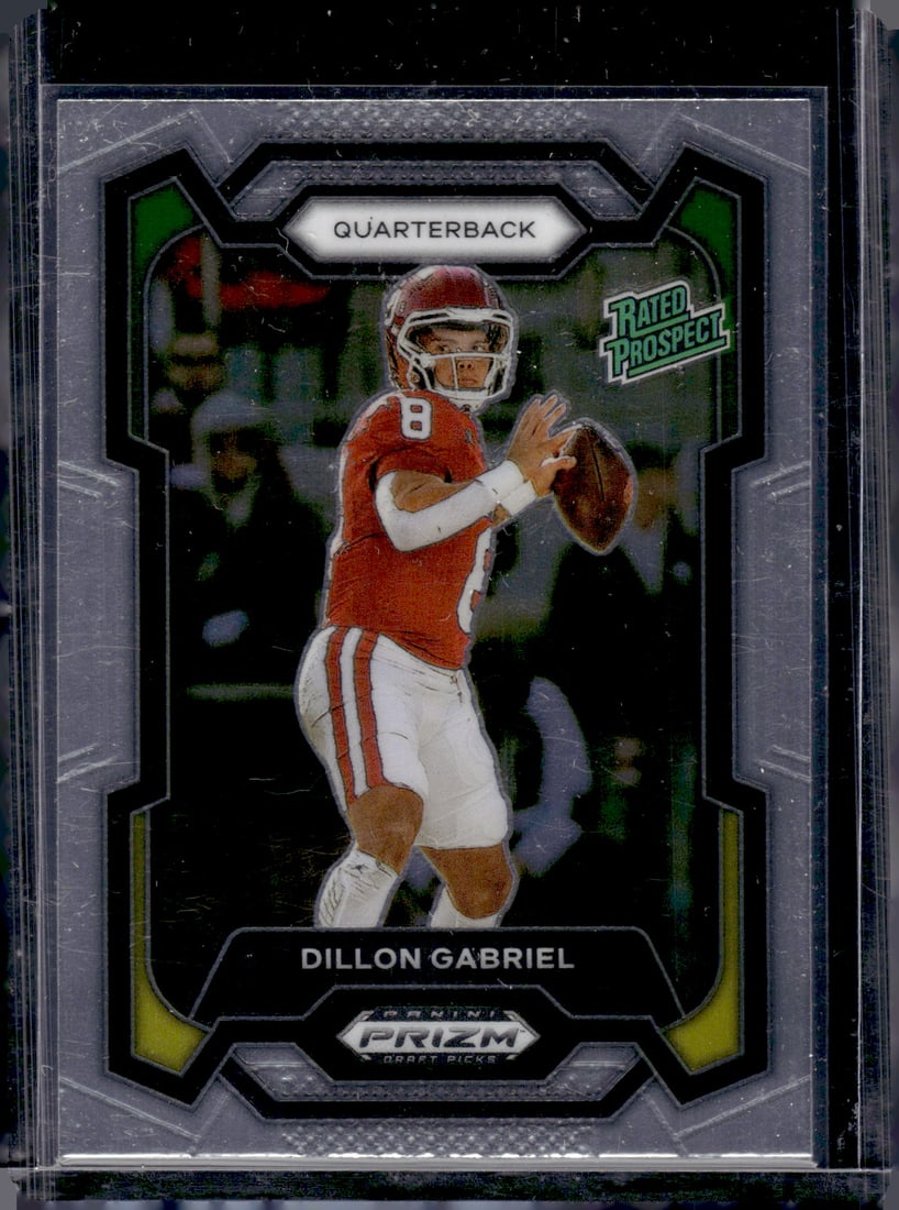 Dillon Gabriel Rated Prospect 2024 Prizm Draft Picks #197 Oregon Ducks, Browns: Panini Select, Prizm, Mosaic, Contenders, Zenith, Phoenix, Illusions, Absolute, Rookie NFL Sports Trading Cards, SP, SSP, Cards, Football Cards for Sale Near Me, Superbowl & Hall of Fame Player Cards,