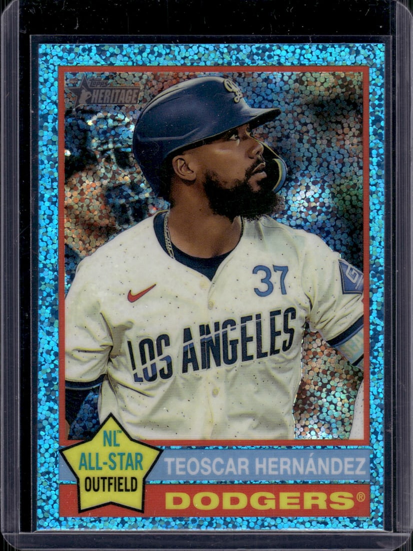 Teoscar Hernandez Light Blue Sparkle Refractor 2025 Topps Heritage #395 Dodgers (1 of 2)