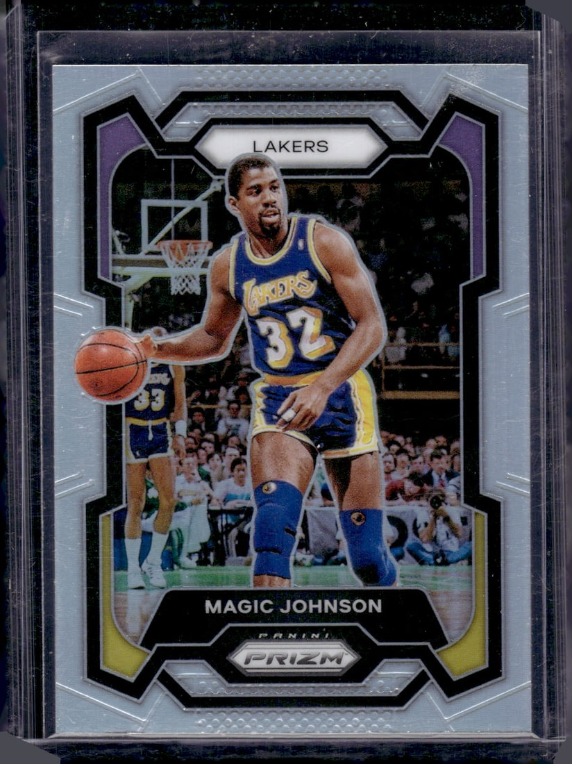 Magic Johnson Silver Prizm 2023-24 Panini Prizm #185 Los Angeles Lakers (1 of 2)