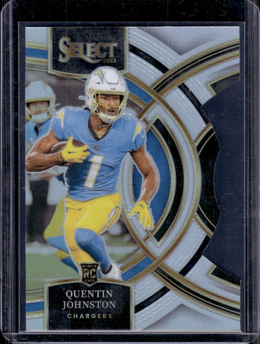 Quentin Johnston Rookie Card Silver Prizm Die Cut 2023 Panini Select #196 Chargers: Panini Select, Prizm, Mosaic, Contenders, Zenith, Phoenix, Illusions, Absolute, Rookie NFL Sports Trading Cards, SP, SSP, Cards, Football Cards for Sale Near Me, Superbowl & Hall of Fame Player Cards,