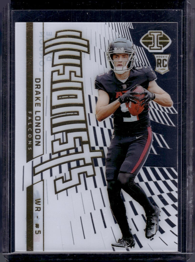 Drake London Rookie Card Illusionists 2022 Panini Illusions #I-16 Atlanta Falcons: Panini Select, Prizm, Mosaic, Contenders, Zenith, Phoenix, Illusions, Absolute, Rookie NFL Sports Trading Cards, SP, SSP, Cards, Football Cards for Sale Near Me, Superbowl & Hall of Fame Player Cards,