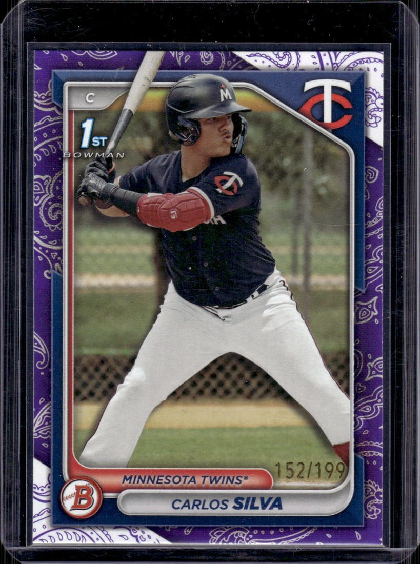 Carlos Silva 1st Bowman Purple Pattern /199 2024 Bowman #BP-120 Minnesota Twins (1 of 2)