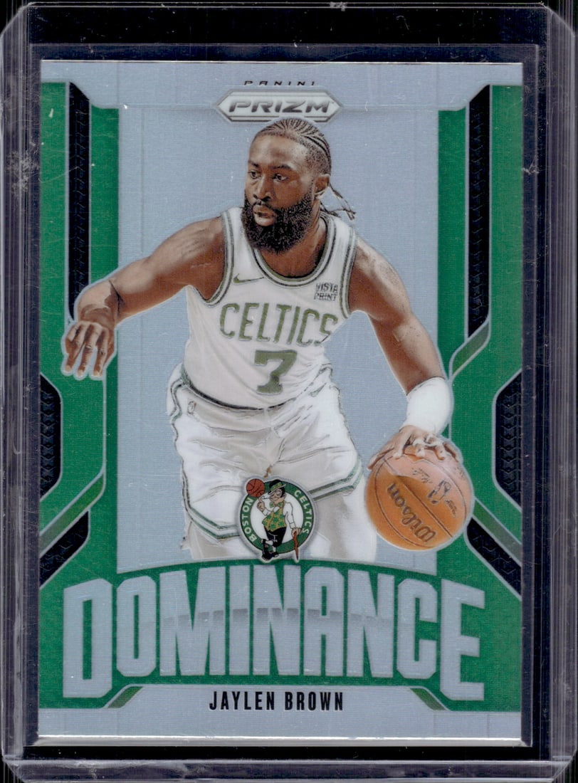 Jaylen Brown Dominance Green Prizm 2024-25 Panini Prizm #6 Boston Celtics (1 of 2)