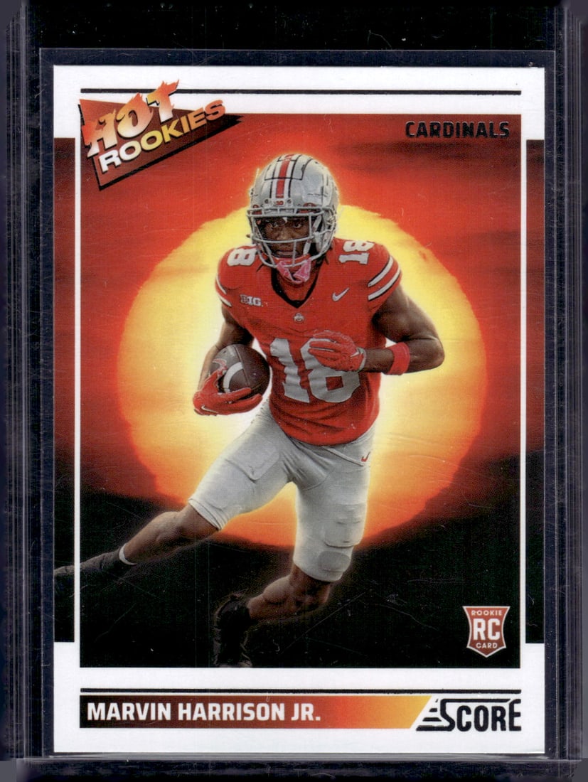Marvin Harrison Jr. Hot Rookies 2024 Panini Score #8 Arizona Cardinals: Panini Select, Prizm, Mosaic, Contenders, Zenith, Phoenix, Illusions, Absolute, Rookie NFL Sports Trading Cards, SP, SSP, Cards, Football Cards for Sale Near Me, Superbowl & Hall of Fame Player Cards,