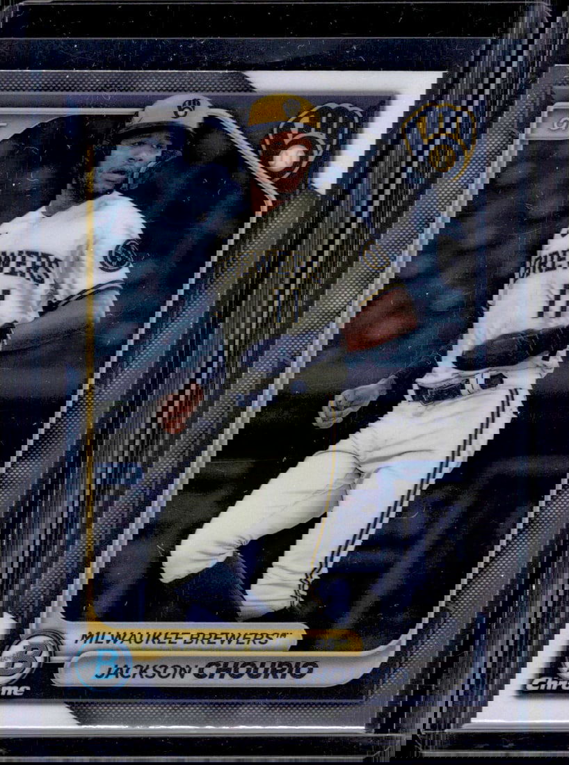 Jackson Chourio Chrome Prospects 2024 Bowman Chrome #BCP-140 Milwaukee Brewers: Bowman Baseball MLB Trading & Sports Cards, Sports Cards for Sale Near Me, World Series & Hall of Fame Players, SP, SSP, Chrome, 1st Bowman, Auction Memorabilia Lots Sold On Line