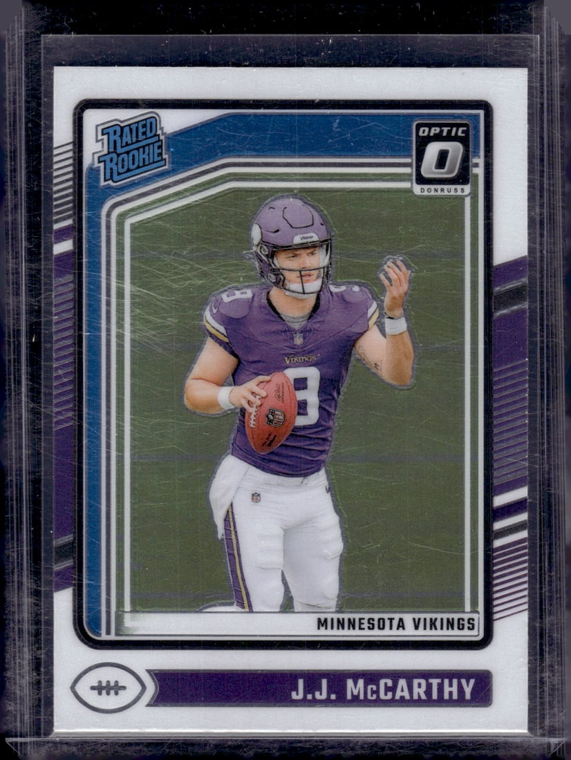 JJ McCarthy Rookie Card 2024 Donruss Optic #235 Minnesota Vikings: Donruss Football NLF Trading & Sports Cards, Sports Cards for Sale Near Me, Valuable Memorabilia Auction Lots Sold On Line, SP, SSP