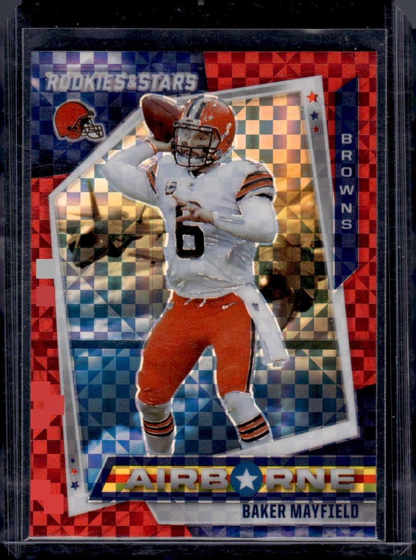 Baker Mayfield Airborne Red Plaid Prizm 2021 Rookies & Stars #AB-14 Browns, Buccaneers (1 of 2)