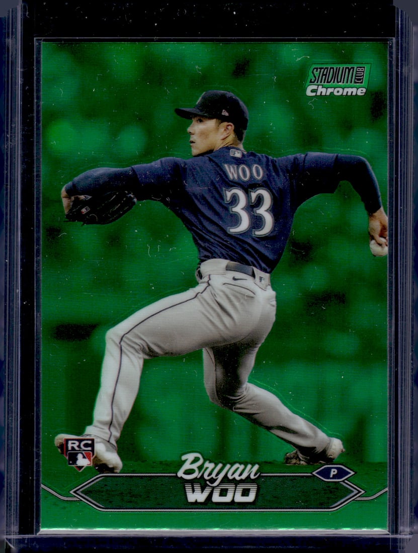 Bryan Woo Rookie Card Green Refractor 2024 Topps Stadium Club Chrome #285 Mariners: Topps Baseball MLB Trading & Sports Cards, Sports Cards for Sale Near Me, World Series & Hall of Fame Players Memorabilia, Refractors, X-Fractors, Numbered, SP, SSP, Valuable Auction Memorabilia Lots 