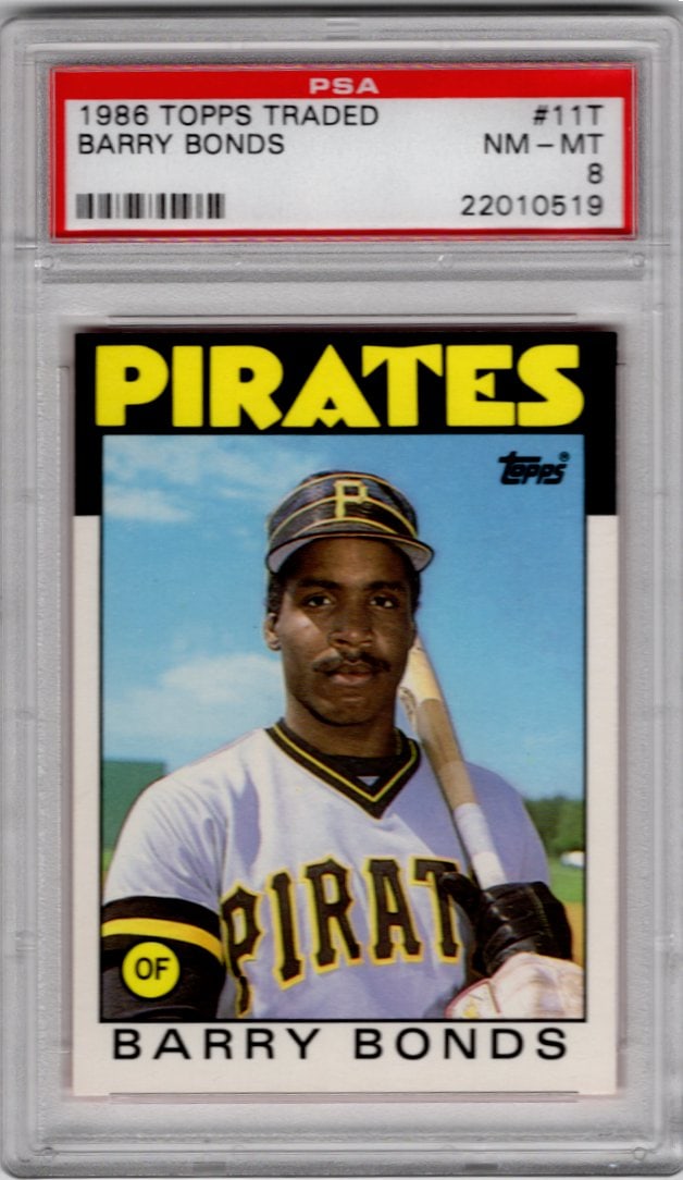 Barry Bonds Rookie Card 1986 Topps Traded #11T PSA 8 Pirates Baseball Card (1 of 2)
