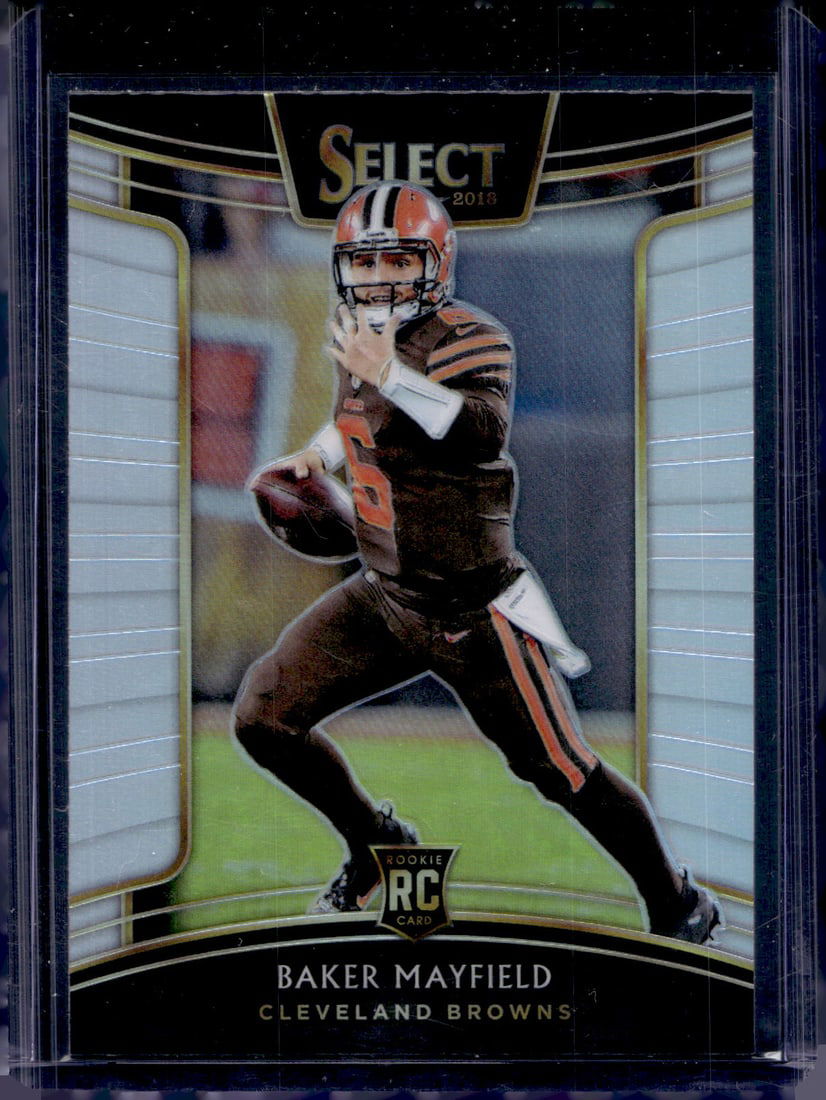 Baker Mayfield Rookie Card Silver Prizm 2018 Panini Select #30 Browns, Buccaneers (1 of 2)