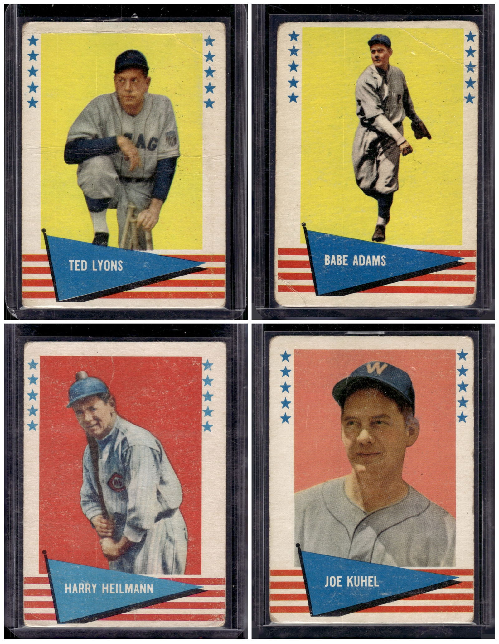 Lot of 4 1961 Fleer Vintage Baseball Cards. All Different, Mainly Poor Condition, See Pictures (1 of 2)
