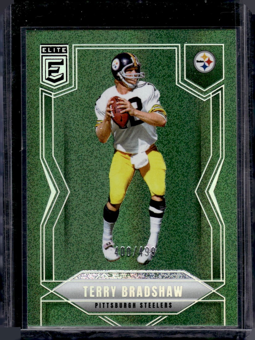 Terry Bradshaw Green /499 2025 Donruss Elite #7 Pittsburgh Steelers: Donruss Football NLF Trading & Sports Cards, Sports Cards for Sale Near Me, Valuable Memorabilia Auction Lots Sold On Line, SP, SSP