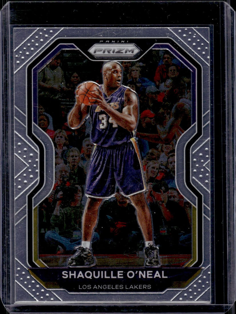 Shaquille O'Neal 2020-21 Panini Prizm #207 Los Angeles Lakers: Panini Select, Prizm, Mosaic, Contenders, Revolution, Phoenix, NBA Hoops, Rookie NFL Sports Trading Cards, Silver, SP, SSP, Wave Prizms, Numbered Cards, Basketball sports Cards for Sale Near Me, NBA C
