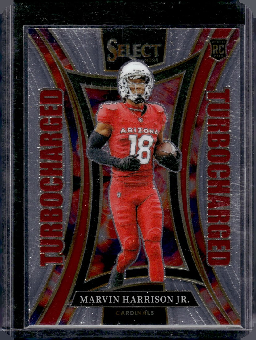 Marvin Harrison Jr. Rookie Card Turbocharged 2024 Panini Select #2 Arizona Cardinals: Panini Select, Prizm, Mosaic, Contenders, Zenith, Phoenix, Illusions, Absolute, Rookie NFL Sports Trading Cards, SP, SSP, Cards, Football Cards for Sale Near Me, Superbowl & Hall of Fame Player Cards,