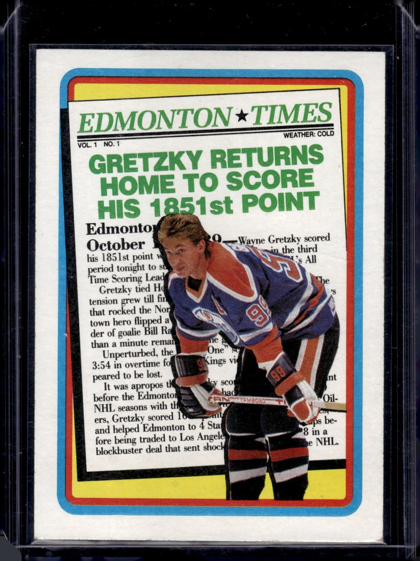 Wayne Gretzky 1990-91 Topps #2 Edmonton Oilers: Topps Vintage NHL Hockey Trading & Sports Cards, Old Sports Cards for Sale Near Me, Stanley Cup & Hall of Fame Players, Valuable Auction Memorabilia Lots for Sale On Line