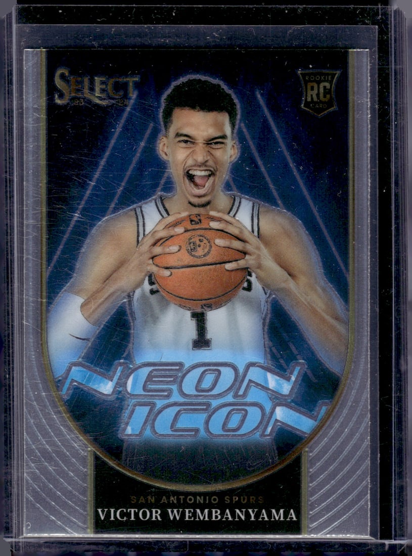 Victor Wembanyama Rookie Card Neon Icon 2023-24 Panini Select #13 San Antonio Spurs (1 of 2)