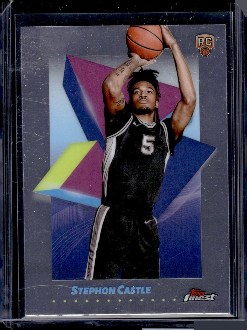 Stephon Castle Rookie Card 2024-25 Topps Finest #85 San Antonio Spurs (1 of 2)