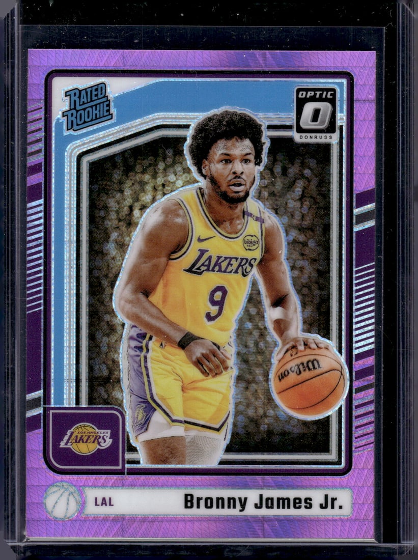 Bronny James Jr. Rookie Card Pink Hyper Prizm 2024-25 Donruss Optic #282 Lakers (1 of 2)