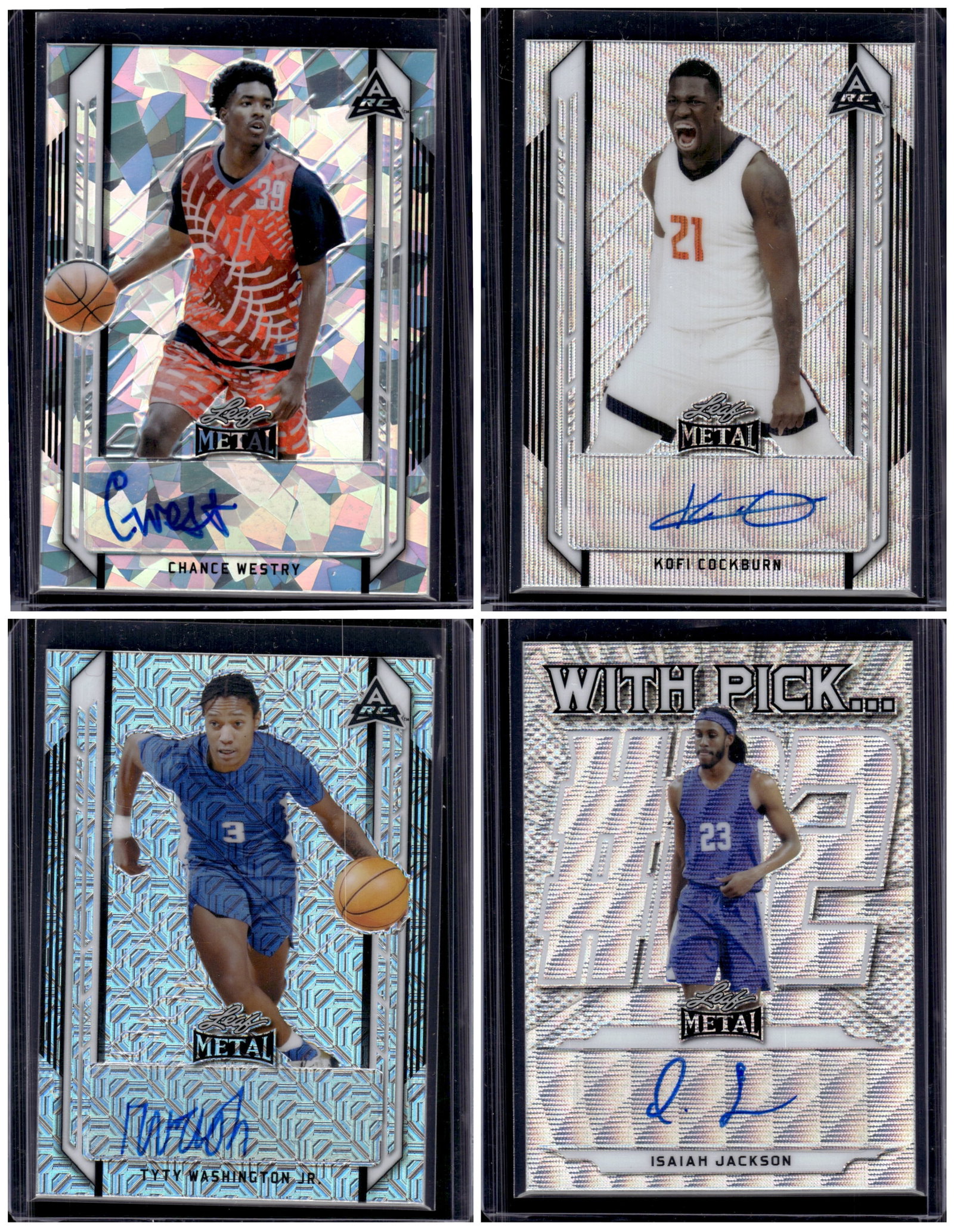 Lot of 4 2021 & 2022 Leaf Basketball Autos. All Different, See Pictures: Leaf, Basketball NBA Trading & Sports Cards, Sports Cards for Sale Near Me, Chrome, Refractor, SP, SSP, Valuable Auction Memorabilia Lots Sold On Line, NBA Championship & Hall of Fame Player Cards