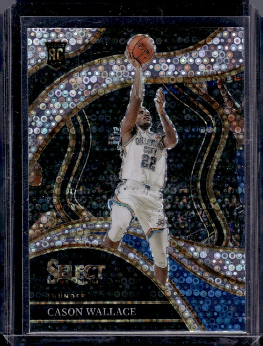 Cason Wallace Rookie Card Courtside Disco Prizm 2023-24 Panini Select #298 OKC Thunder (1 of 2)