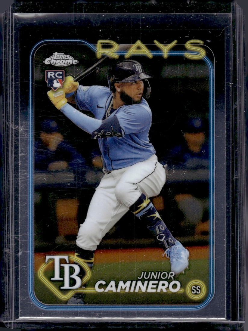 Junior Caminero Rookie Card 2024 Topps Chrome #213 Tampa Bay Rays: Topps Baseball MLB Trading & Sports Cards, Sports Cards for Sale Near Me, World Series & Hall of Fame Players Memorabilia, Refractors, X-Fractors, Numbered, SP, SSP, Valuable Auction Memorabilia Lots 