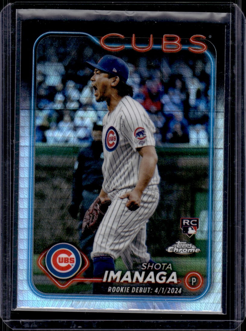 Shota Imanaga Rookie Card Prism Refractor 2024 Topps Chrome #USC95 Chicago Cubs (1 of 2)