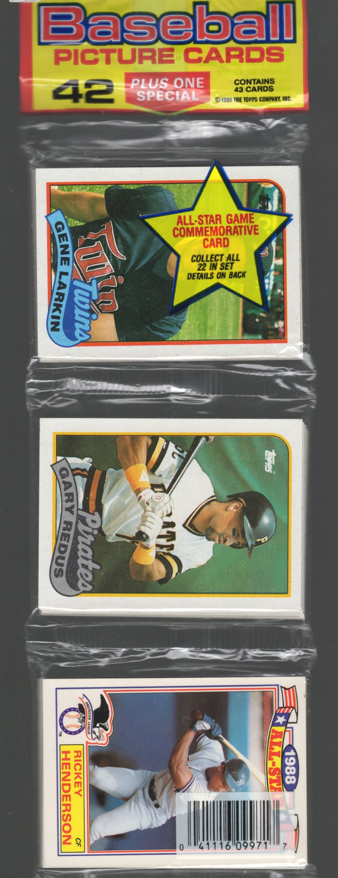 1989 Topps Baseball Cards Hanger Rack Pack 42 Cards Plus 1 Special Card You Receive the Pack (1 of 2)