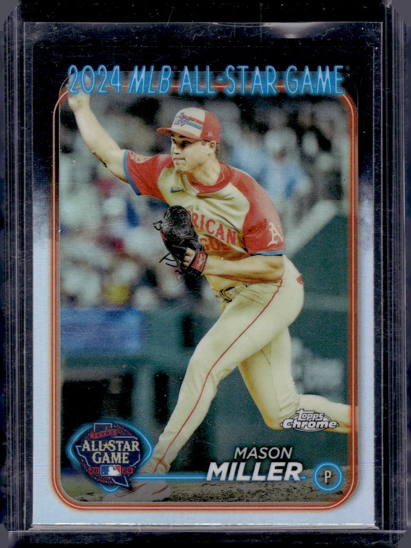 Mason Miller All-Star Game Refractor 2024 Topps Chrome #ASGC-23: Topps Baseball MLB Trading & Sports Cards, Sports Cards for Sale Near Me, World Series & Hall of Fame Players Memorabilia, Refractors, X-Fractors, Numbered, SP, SSP, Valuable Auction Memorabilia Lots 