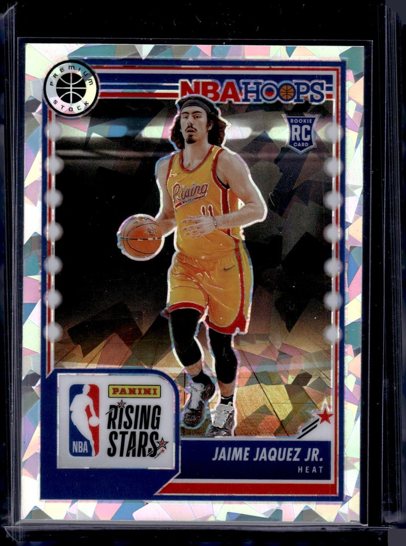 Jaime Jaquez Jr. Rookie Card Cracked Ice 2023-24 Premium Stock #294 Miami Heat: Panini Select, Prizm, Mosaic, Contenders, Revolution, Phoenix, NBA Hoops, Rookie NFL Sports Trading Cards, Silver, SP, SSP, Wave Prizms, Numbered Cards, Basketball sports Cards for Sale Near Me, NBA C