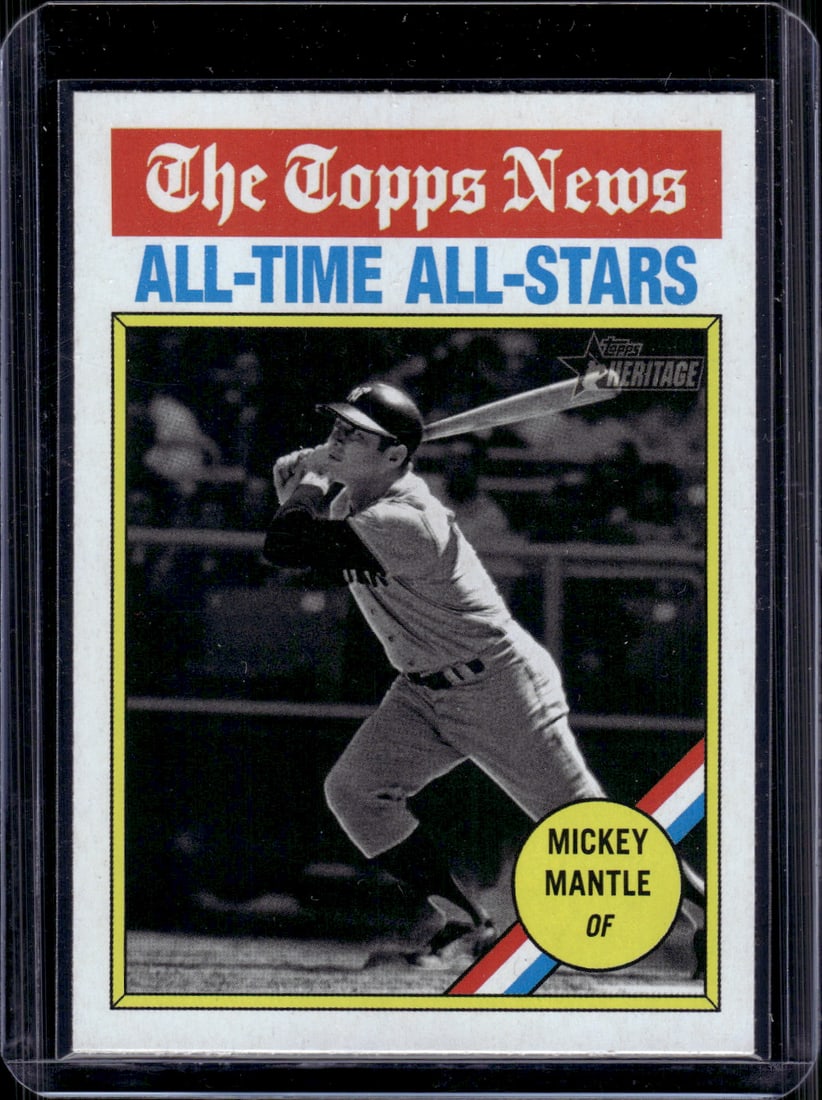 Mickey Mantle 2025 Topps Heritage #349 Yankees: Topps Baseball MLB Trading & Sports Cards, Sports Cards for Sale Near Me, World Series & Hall of Fame Players Memorabilia, Refractors, X-Fractors, Numbered, SP, SSP, Valuable Auction Memorabilia Lots 