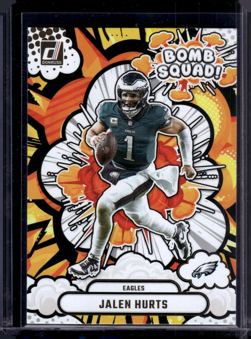 Jalen Hurts Bomb Squad 2025 Panini Donruss #BS-JHS Philadelphia Eagles: Donruss Football NLF Trading & Sports Cards, Sports Cards for Sale Near Me, Valuable Memorabilia Auction Lots Sold On Line, SP, SSP