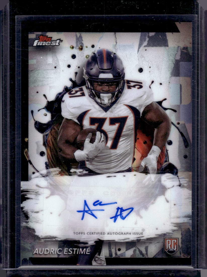 Audric Estime Rookie Card Auto 2024 Topps Finest #RFA-AE Denver Broncos (1 of 2)