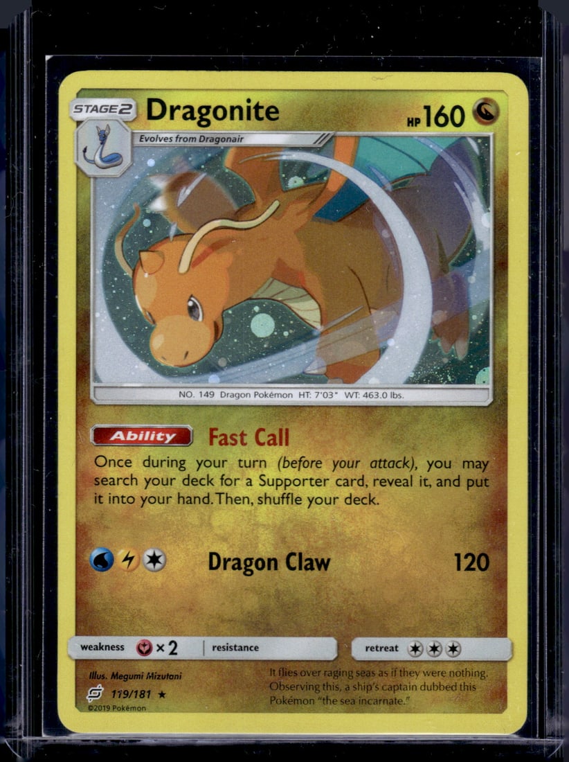 2019 Pokemon Sun & Moon Team Up Dragonite Cosmic Holo Rare #119 (1 of 2)