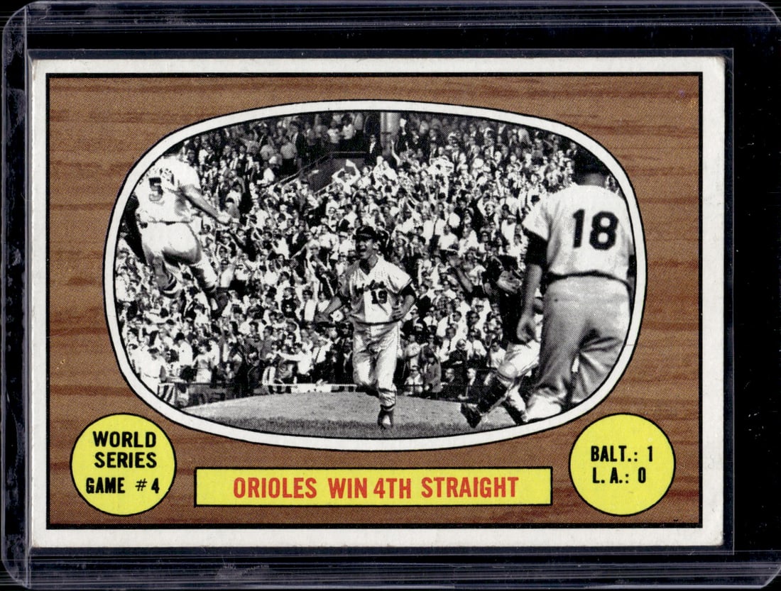 Orioles Win 4th Straight 1967 Topps #154 Vintage Baseball Card (1 of 2)